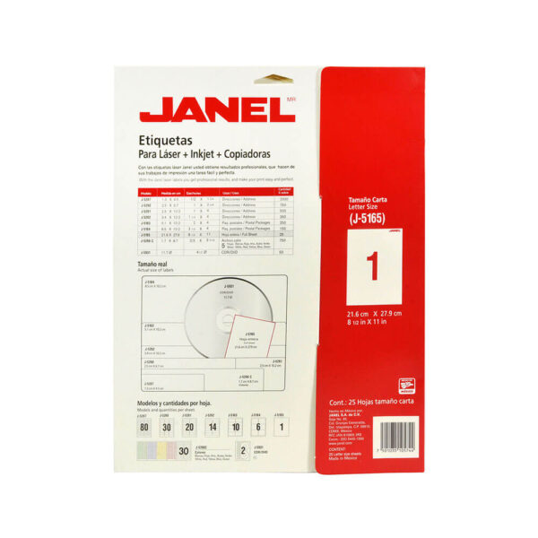 Etiquetas Janel para Láser