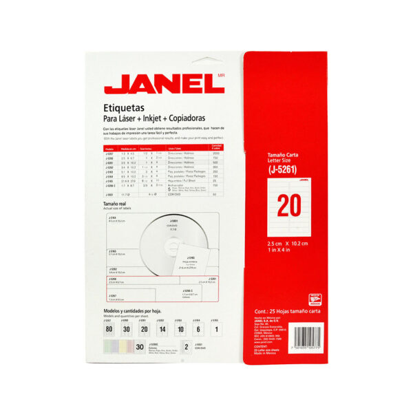 Etiquetas Janel para Láser