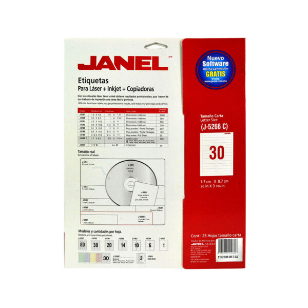 Etiquetas Janel para Láser