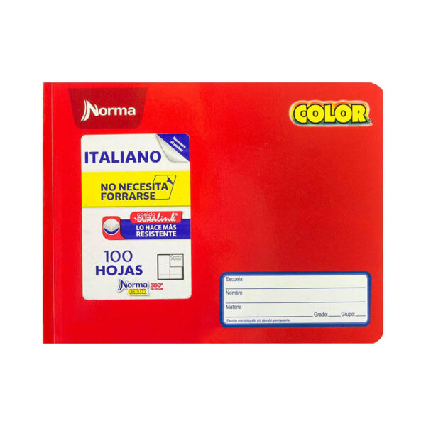 Cuaderno Norma cosido forma italiana