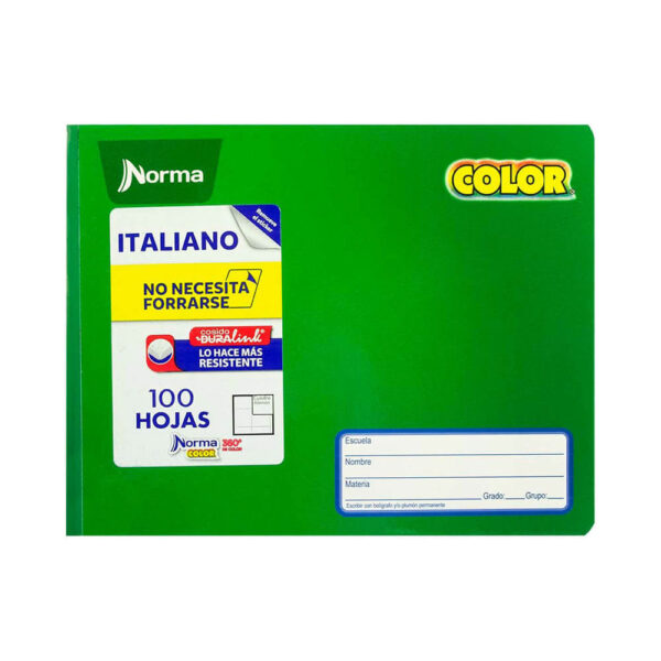 Cuaderno Norma cosido forma italiana