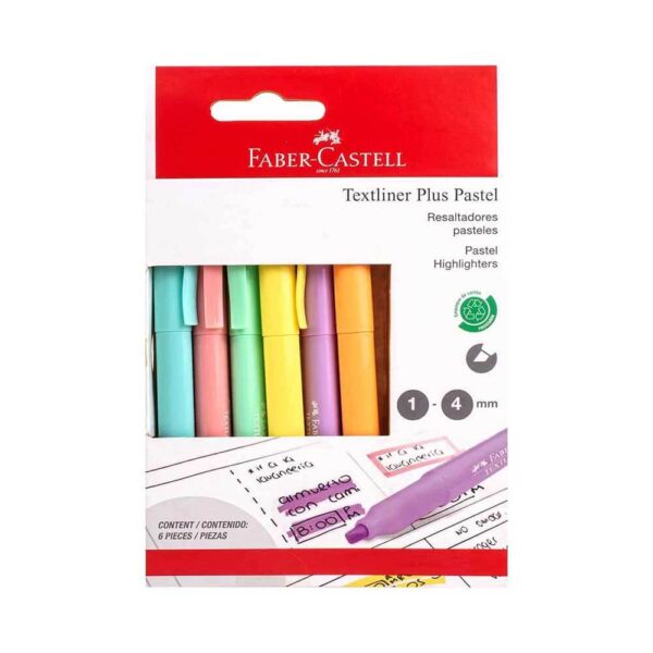 Marcatextos Faber Castell Textliner plus pastel